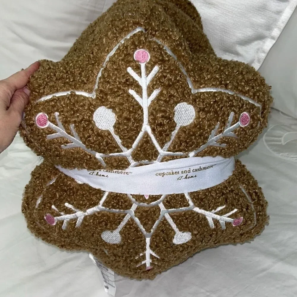 Cupcakes and Cashmere Gingerbread Pink and White Pillow Set of 3 viral